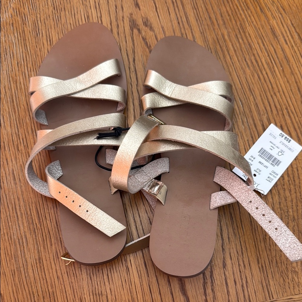 Women's Gold Strappy Sandals